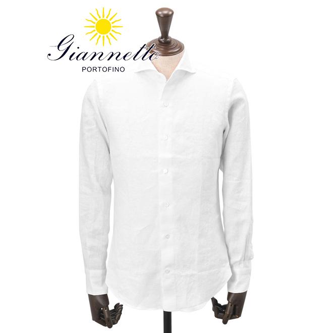 ジャンネット Giannetto カジュアルシャツ メンズ リネン 麻100 長袖 ホワイト ホリゾンタルカラー 国内正規品 でらでら 公式ブランド l84 1 メンズブランドでらでら公式shop 通販 Yahoo ショッピング