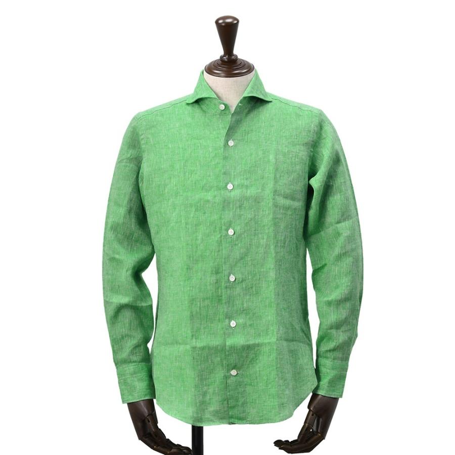 使い勝手の良い メンズ 長袖カジュアルシャツ Giannetto ジャンネット 長袖 リネンシャツ メンズ Giannetto ジャンネット リネン 公式ブランド でらでら 国内正規品 スリムフィット 8400 ウォッシュグリーン 麻シャツ Tシャツ カットソー Dagl Tg