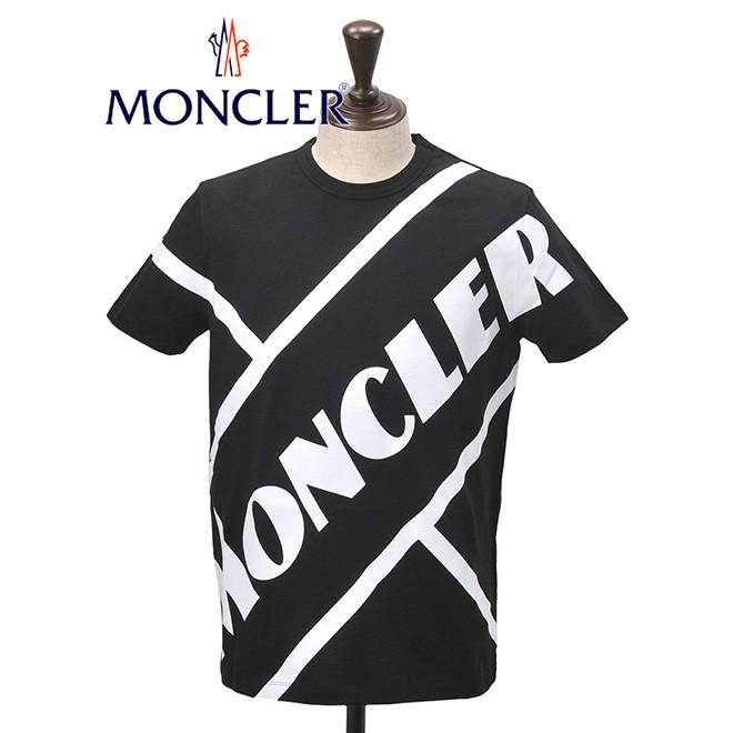 モンクレール Moncler 半袖tシャツ メンズ クルーネックカットソー ブラック ホワイト ロゴプリント モノトーン でらでら 公式ブランド Men S ティーシャツ Www Workplace No