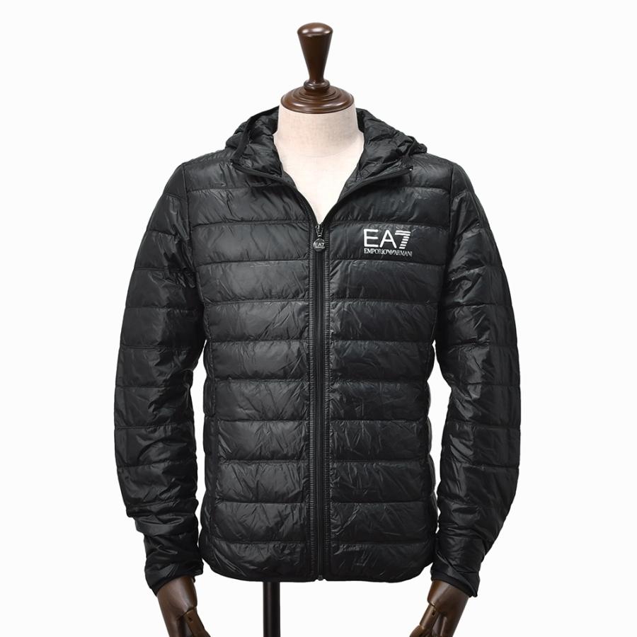 芸能人愛用 エンポリオアルマーニ Ea7 ブランド でらでら 軽量 パッカブル ロゴデザイン ブラック メンズ フーテッドアウター ダウンジャケット エアセッテ Armani その他コート アウター サイズ Mサイズ Hassoncaterers Com
