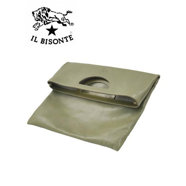 イルビゾンテ Il Bisonte ブルーネイビーハンドルが一体型 ２つ折り レザー製クラッチバッグ メンズ Men S Spabri Com