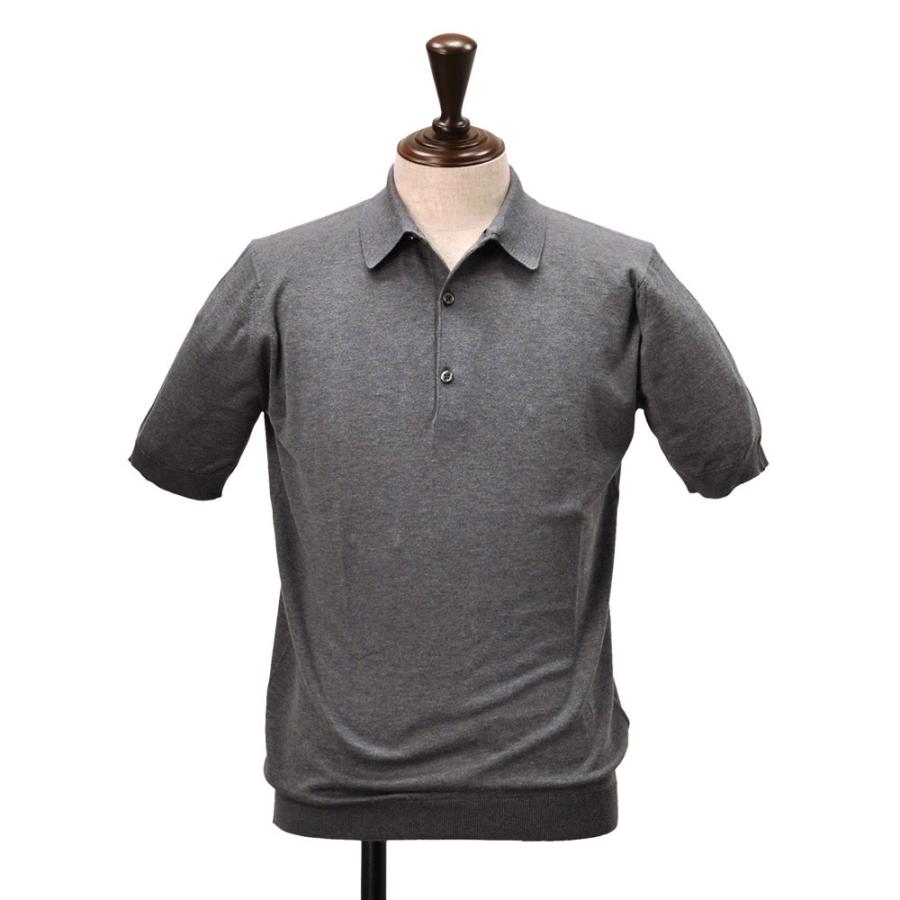 沸騰ブラドン ジョンスメドレー 開襟 ニットポロ 半袖ポロシャツ 3つ釦 ジョンスメドレー John 公式ブランド でらでら チャコール エイドリアン Adrian 開襟 コットンニット メンズ 半袖ポロシャツ Smedley トップス