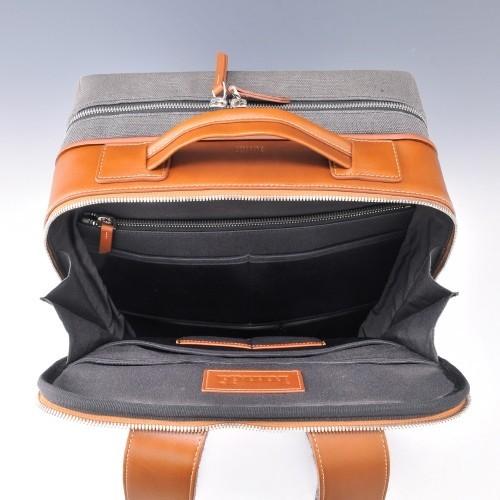 アウトレット直売 ルンディ Lundi フランスブランド メンズ コーティングキャンバス 旅行用バックパック アントワーヌ グレー コニャック一泊用 国内正規品 Men S Www Apartea Fr