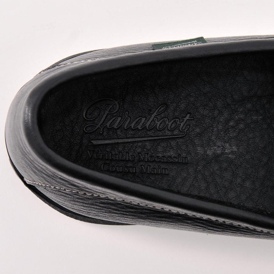 パラブーツ 国内正規品 PARABOOT ANVERS アンヴァース ブラックレザー スニーカーソール仕様 黒しぼ揉み スリッポンの画像