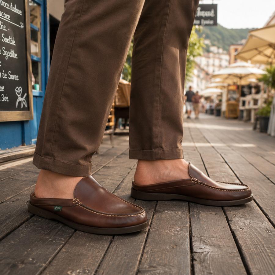 パラブーツ PARABOOT レザーサンダル メンズ スリッポン型 BAHAMAS