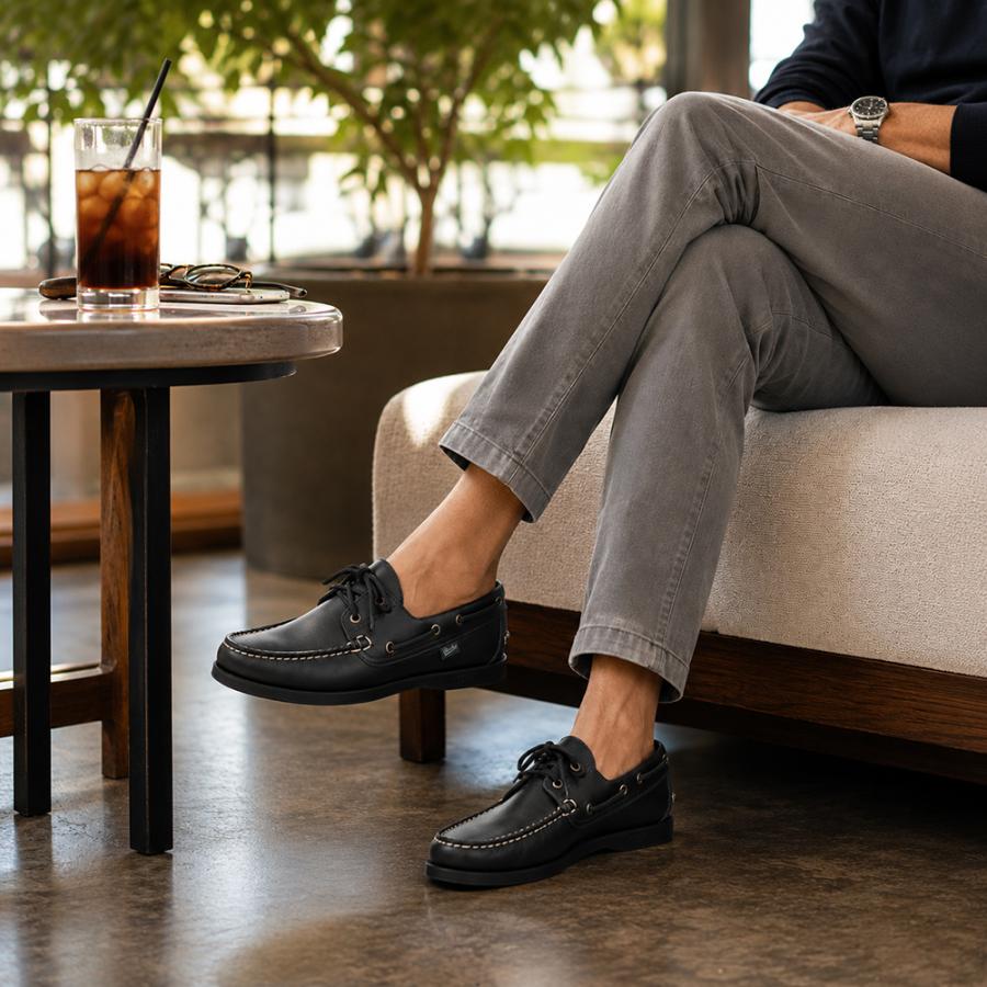 パラブーツ PARABOOT デッキシューズ メンズ BARTH バース ブラック 黒