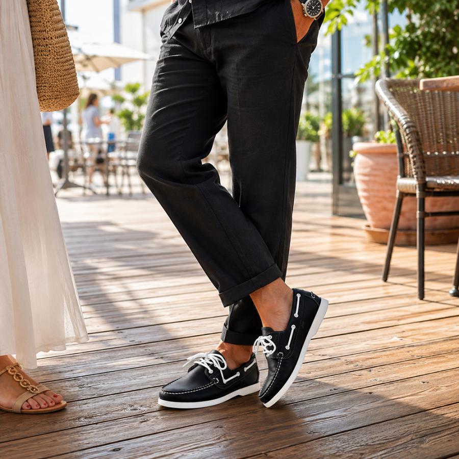 Paraboot（パラブーツ） ネイビー 濃紺デッキシューズ オイルドレザー