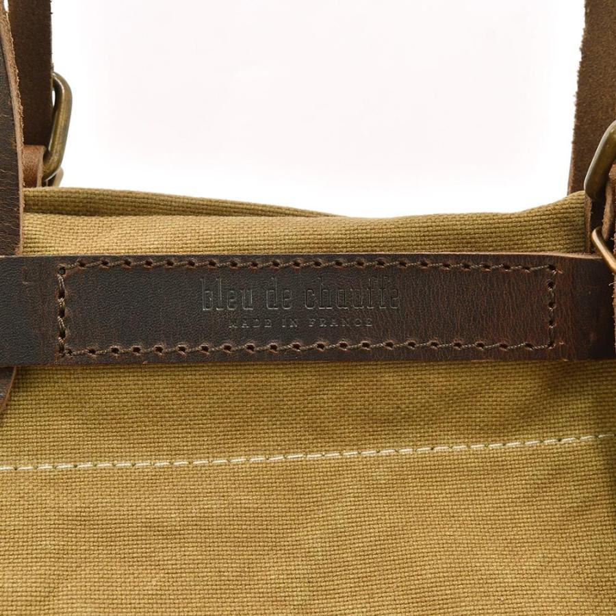 ブルー ドゥ シャフ Bleu de chauffe トートバッグ メンズ BAZAR ブランドロゴプリント コーテッドコットンキャンバス カーキ 国内正規品 でらでら 公式ブランドの画像