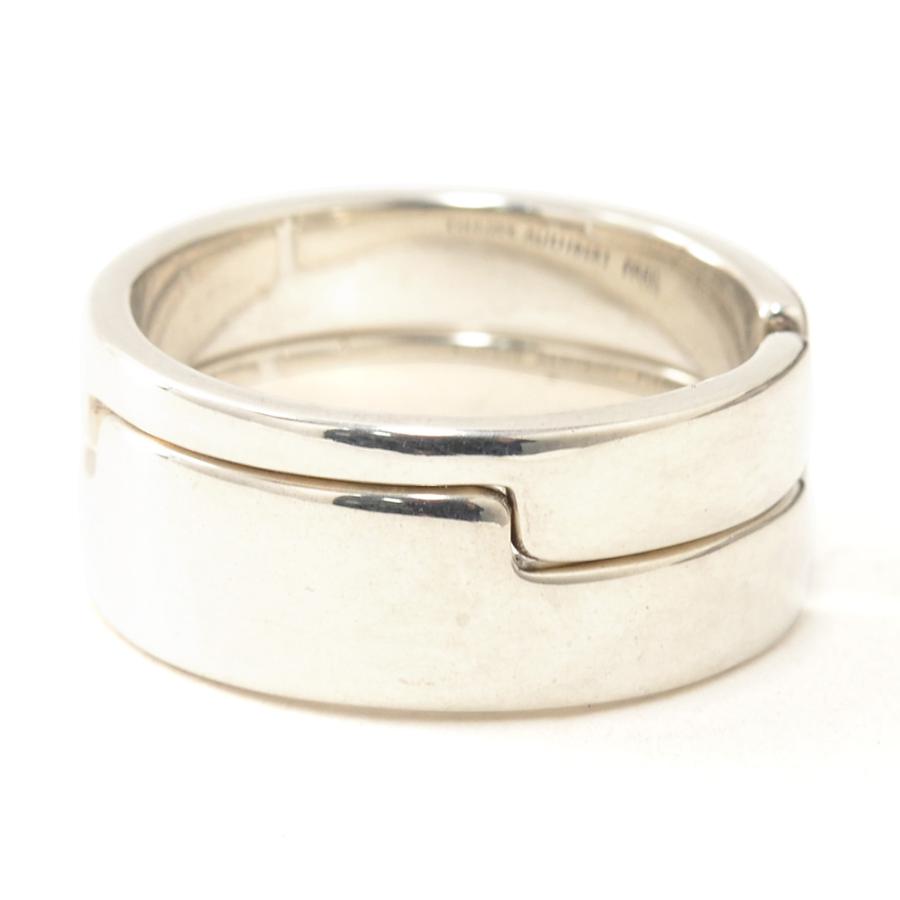 フィリップ オーディベール PHILIPPE AUDIBERT ダブルリング メンズ DEREK 真鍮 指輪 シルバーメッキ 凹凸デザイン 国内正規品 でらでら公式｜deradera｜04