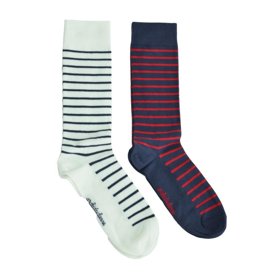 Archiduchesse アシッドゥシャス ロングタイプ メンズソックス Lサイズ De Ville ドゥヴィル スリムボーダー S2色展開 フランス製 ブランド Men's |  | 01