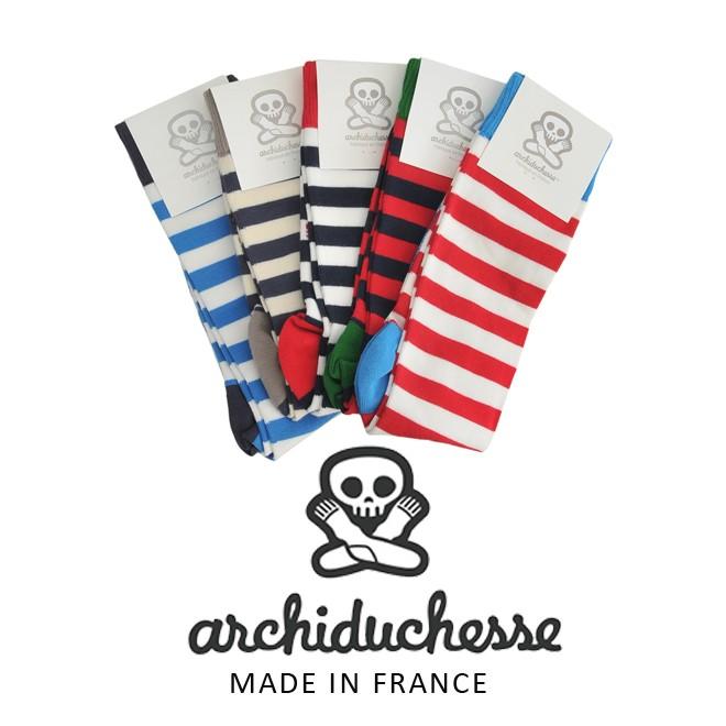 Archiduchesse アシッドゥシャス  ロング丈 ドゥヴィル De Ville WALLY 太縞ボーダータイプ 5色展開ソックス メンズ Men's | 