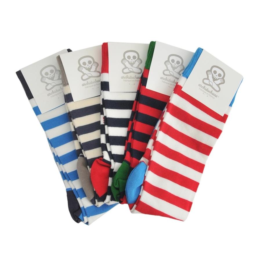 Archiduchesse アシッドゥシャス  ロング丈 ドゥヴィル De Ville WALLY 太縞ボーダータイプ 5色展開ソックス メンズ Men's |  | 02