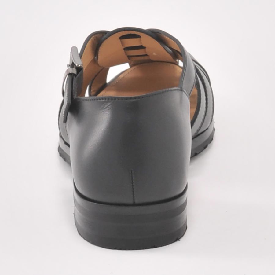 パラブーツ PARABOOT フェレット メンズ レザーサンダル ブラック FERRET オイルドレザー グラディエーター 編み込みレザー グルカサンダル 国内正規品 Men'sの画像