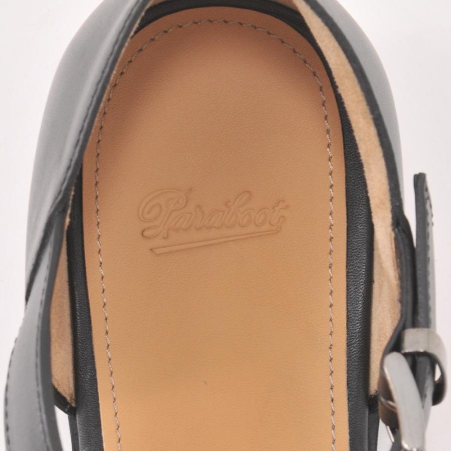 パラブーツ PARABOOT フェレット メンズ レザーサンダル ブラック FERRET オイルドレザー グラディエーター 編み込みレザー グルカサンダル 国内正規品 Men'sの画像