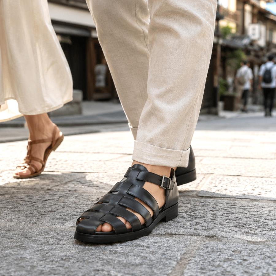 Paraboot（パラブーツ） フェレット メンズ レザーサンダル ブラック