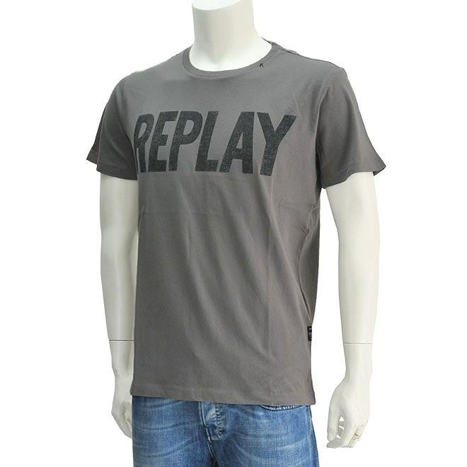 リプレイ Replay グレー 6文字ブランドロゴネーム ヴィンテージな印象 スリムフィット プリントデザインtシャツ クルーネック半袖 メンズn Men S ティーシャツ M3261 2660 605 メンズブランドでらでら公式shop 通販 Yahoo ショッピング