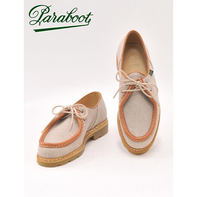 パラブーツ 国内正規品 PARABOOT メンズ チロリアンシューズ LIN ベージュ系 キャンバス素材 ミカエル MICHAEL Men's