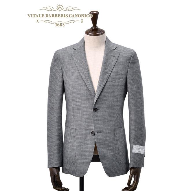 ヴィターレ バルベリス カノニコ VITALE BARBERIS CANONICO ジャケット メンズ 千鳥格子柄ブレザー グレー Vintage Superlativo スペルラティボ
