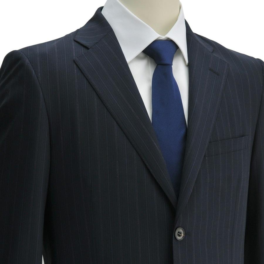 エルメネジルド・ゼニア クールエフェクト ネイビー ボルドー＆ブルーオルタネートストライプ 2Bシングルスーツ メンズ Men'sの画像