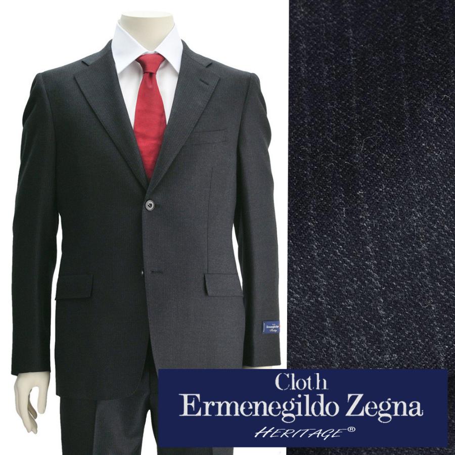 エルメネジルドゼニア Zegna メンズスーツ ヘリテージ HERITAGE グレー チョークストライプ ウールジャケット スリム 2つボタンシングル Men's suits