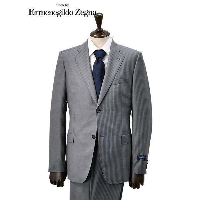 エルメネジルド・ゼニア Ermenegildo Zegna メンズスーツ シングル2つボタン TROFEO トロフェオ ブラック シャドーストライプ Men's suits