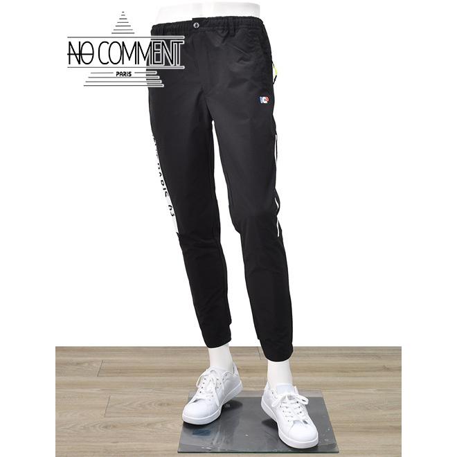 ノーコメントパリ No Comment Paris Golf ストレッチパンツ メンズ ポリエステル ゴルフライン プリント ブラック 国内正規品 でらでら 公式ブランド 通販激安