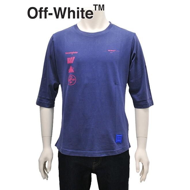 オフホワイト C O ヴァージルアブロー Off White メンズ 5部丈袖tシャツ ブルー バックプリントカットソー グラフィック Men S ティーシャツ Omaa074e 530 メンズブランドでらでら公式shop 通販 Yahoo ショッピング