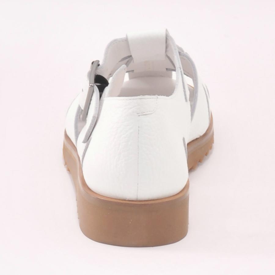 パラブーツ　　PARABOOT パシフィック PASIFIC メンズサンダル ホワイト GRグレインレザー 型押し グルカ グラディエーター 編み込み イタリア製の画像