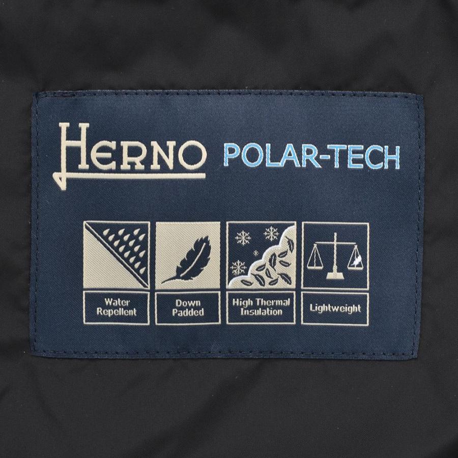 ヘルノ HERNO メンズダウンジャケット  POLAR-TECH ポーラテック ブラック ナイロンシャモニーダウンコート  イタリアブランド 国内正規品の画像