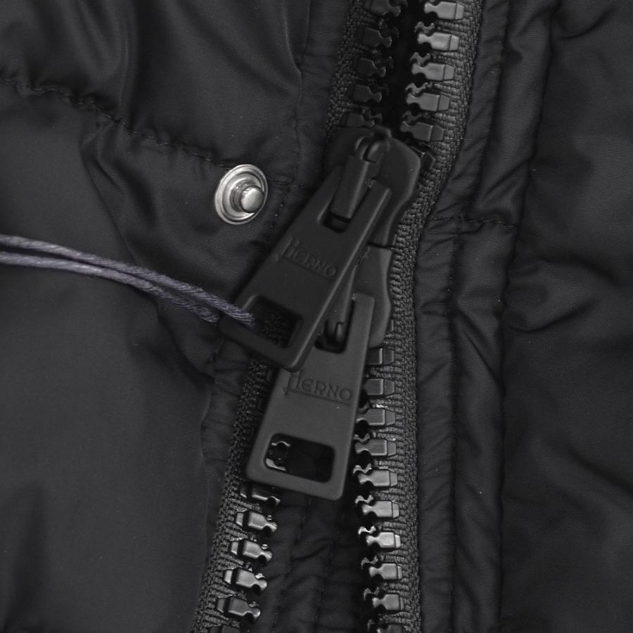 ヘルノ HERNO メンズダウンジャケット  POLAR-TECH ポーラテック ブラック ナイロンシャモニーダウンコート  イタリアブランド 国内正規品の画像