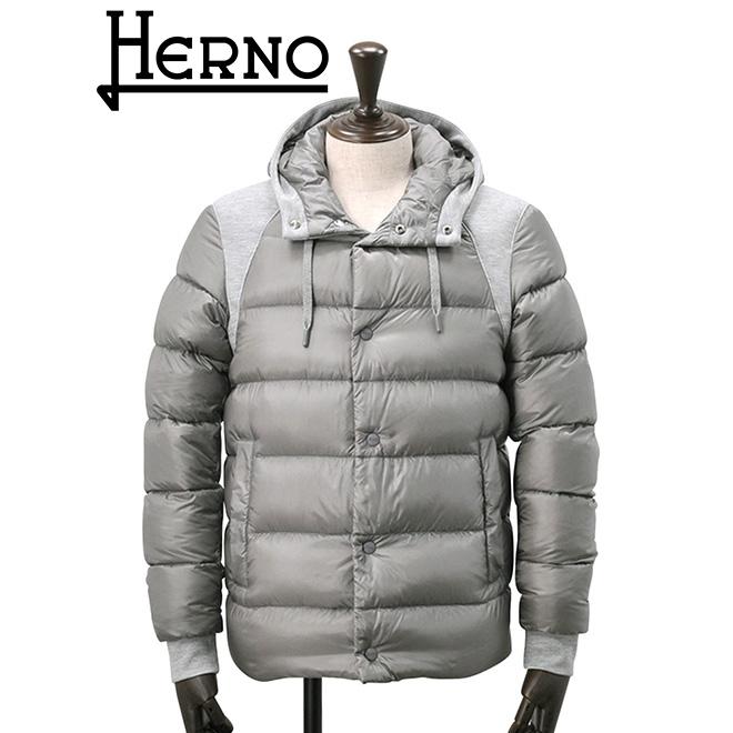 お1人様1点限り ヘルノ Herno 国内正規品 ダウンジャケット メンズ スウェットコンビ Nylon Ultra Ligh Pi0648u グレー フーテッド でらでら 公式ブランド 大注目 Www Kslcity Com My