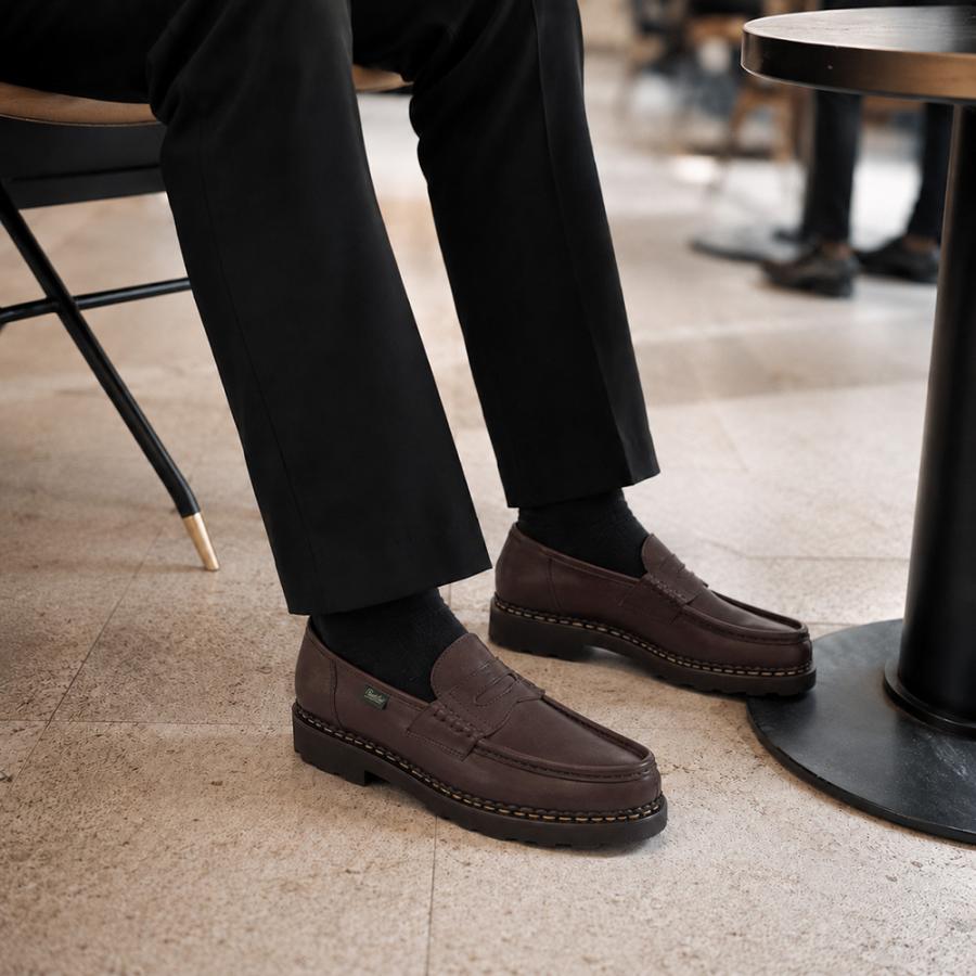 Paraboot ブラウン ローファー　6 美品 Paraboot（パラブーツ） コインローファー メンズ スリッポン ランス