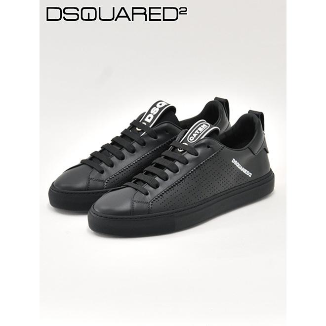 正規品 ディースクエアード Dsquared2 メンズ レザースニーカー San Diego ブラック イタリア製シューズ ラバーパーツ ローカット ブランド 国内正規品 楽天ランキング1位 Store2door Rw