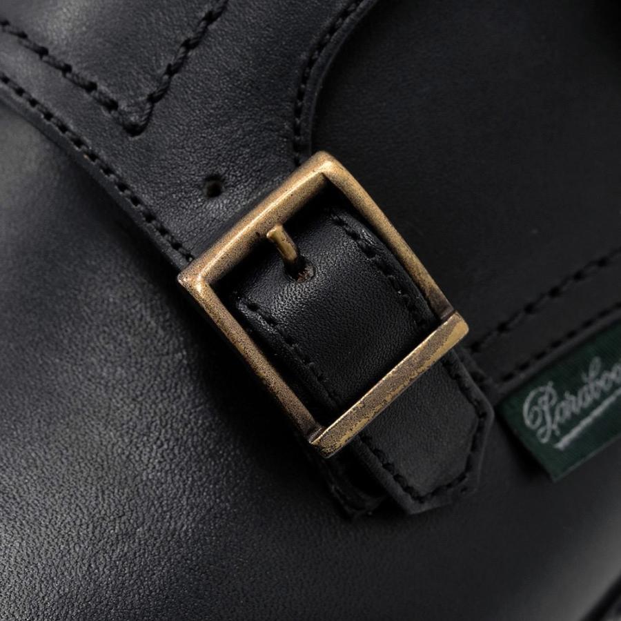 パラブーツ 国内正規品 william ウイリアム ブラックダブルモンクストラップシューズ オイルドレザー メンズ Men'sの画像