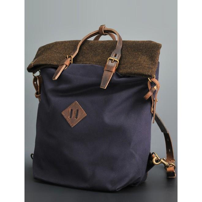 ブルードゥショウフ ショウフ マリンブルー メンズファッション マリンブルー ツイードコンビ キャンバス地リュック フランス メンズバッグ メンズバックパック Woody S メンズブランドselectshopでらでら 使い勝手の良い