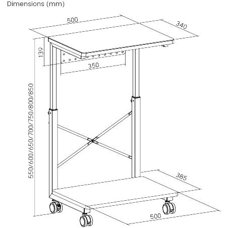Alterzone 高さ調整可能 PCワゴン・パソコンラック キャスター