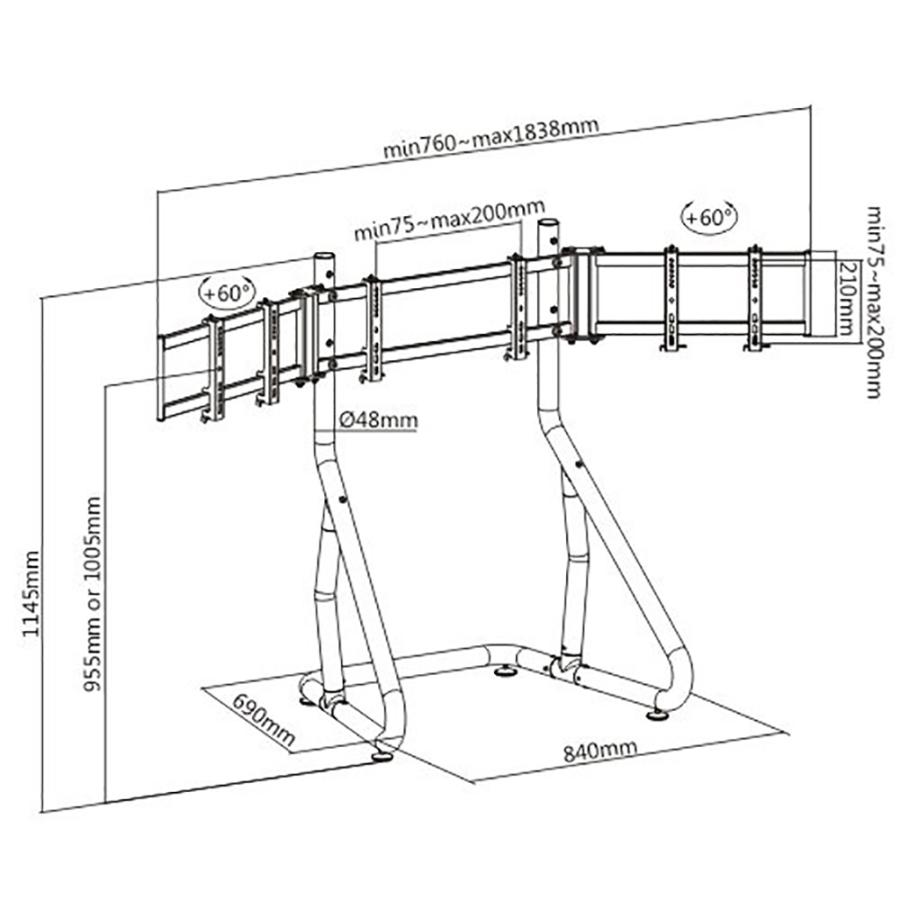 DELE Monitor Stand DMS-1 ARM トリプル モニタースタンド アーム 24-32インチ モニター位置調節可能 |  | 07