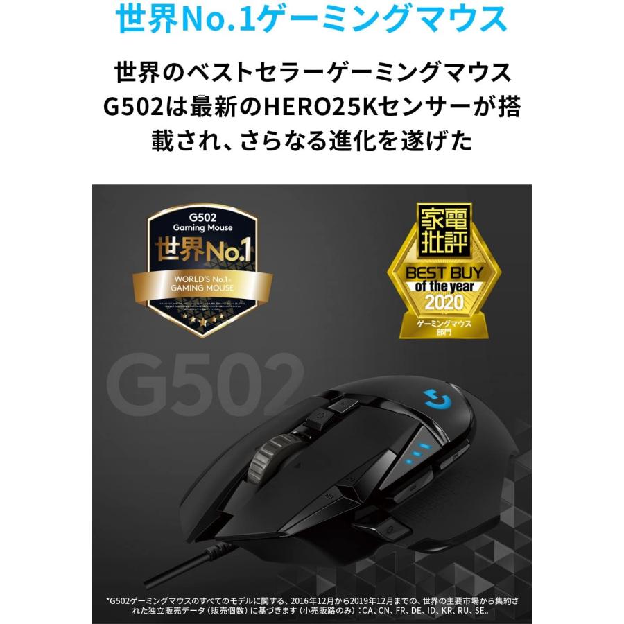 ロジテック Logitech G502HREOゲーミングマウス G502 有線 USB 接続