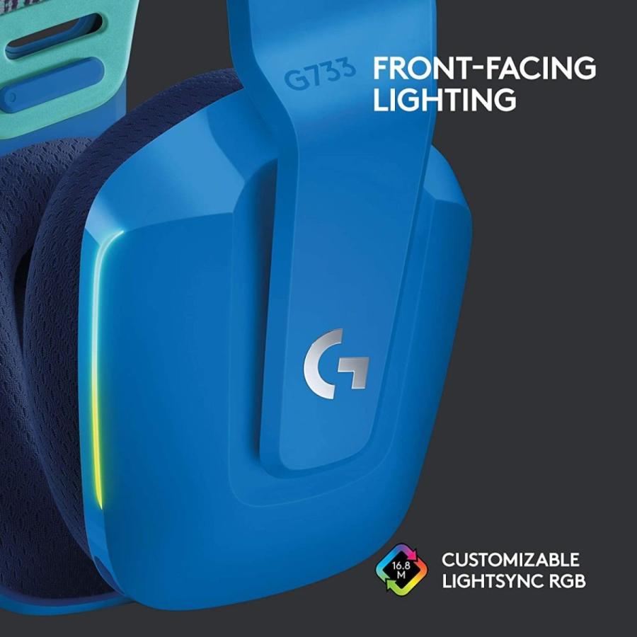 Logicool - Logicool G733 ゲーミングヘッドセット ブルー ロジクール G733 LIGHTSPEED Wireless RGB Gaming Headset G733