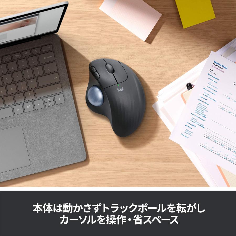 Logitech Ergo M575 White ワイヤレスマウス トラックボール Bluetooth Unifying 5ボタン Windows/mac/iPad 電池寿命最大24ケ月 一年間保証輸入品｜dereshop｜04