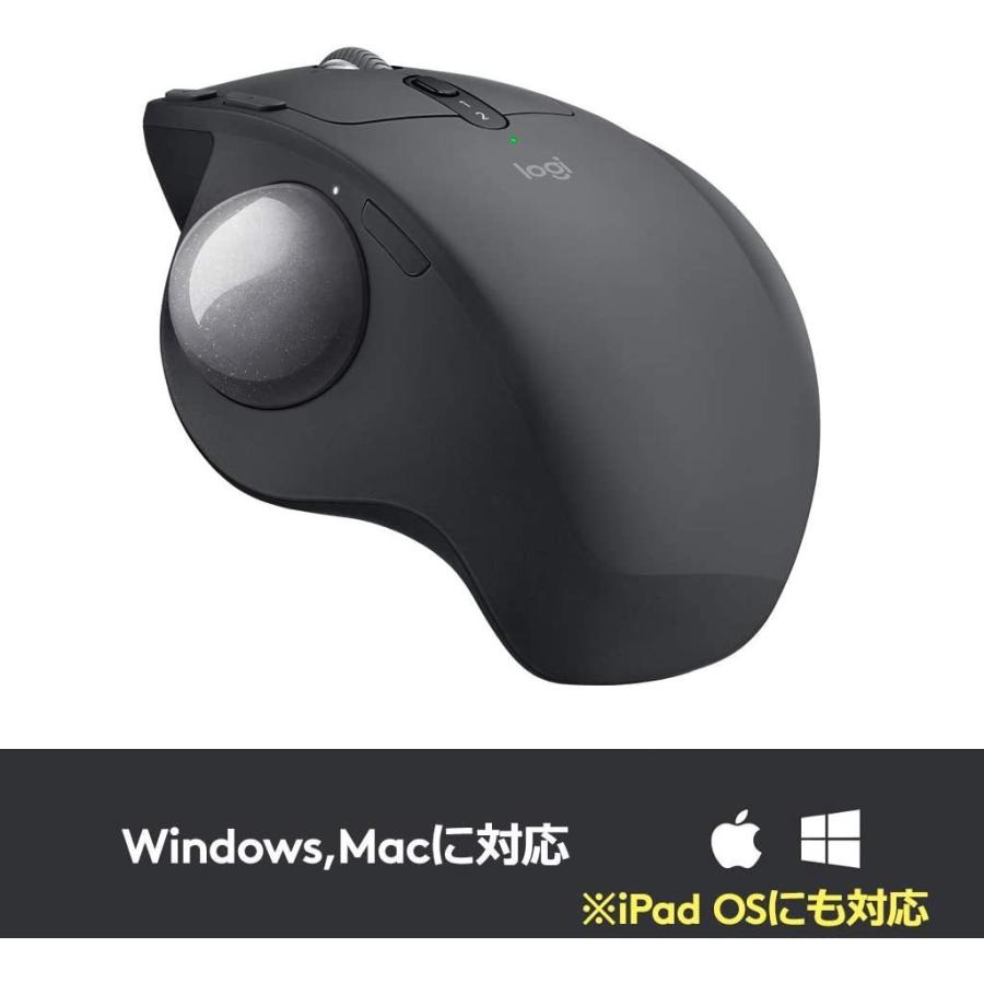 Logitech Mx Ergo Wireless ワイヤレスマウス トラックボール Windows Mac iPad OS 対応 ブラック 一年保証輸入品｜dereshop｜05