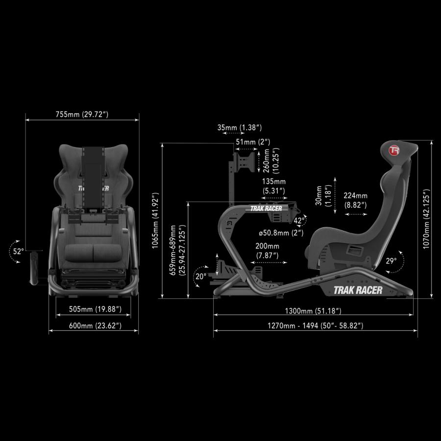 Trak Racer TR8 Pro レーシングコックピット ブラック 国内正規 Trak Racer TR8 Pro レーシングコックピット ブラック 国内正規