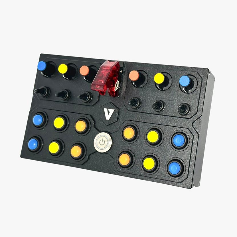 PCシムレース用ボタンボックス（紫、黒ビス） VNM Button Box V1 ボタンボックス 取付用ブラケット付き