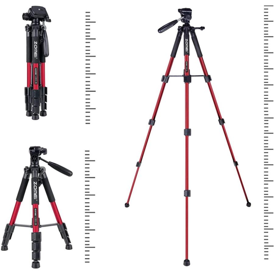 Zomei Q111 三脚 軽量アルミ製 4段 3WAY 雲台 キャリングバッグ付き　Canon Nikon Sony一眼レフビデオカメラなど用｜dereshop｜08