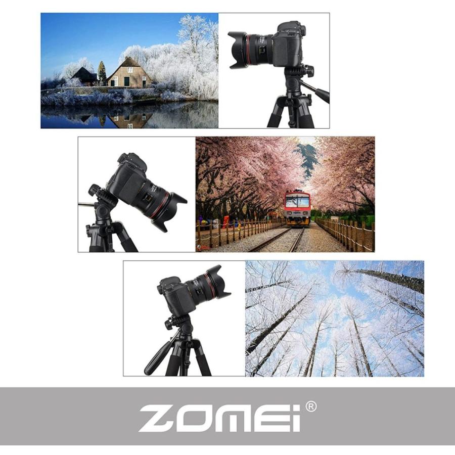 Zomei Q111 三脚 軽量アルミ製 4段 3WAY 雲台 キャリングバッグ付き　Canon Nikon Sony一眼レフビデオカメラなど用｜dereshop｜09