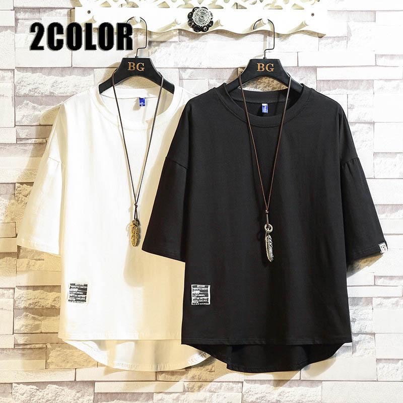 Tシャツメンズ夏服五分袖tシャツ無地ゆったりビッグシルエットトップスメンズファッション夏アメカジ 送料無料 Dx013 Deris 通販 Yahoo ショッピング