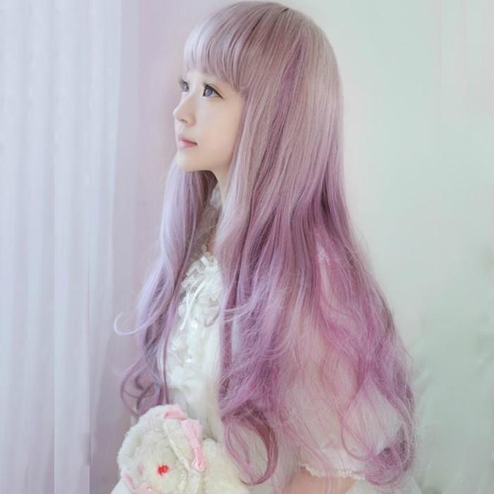 原宿風 Gal系 耐熱ウィッグ かつら コスプレ パーティー ロリータlolita風 日常 パープル混色 巻き髪 女性 Jff138 Deris 通販 Yahoo ショッピング