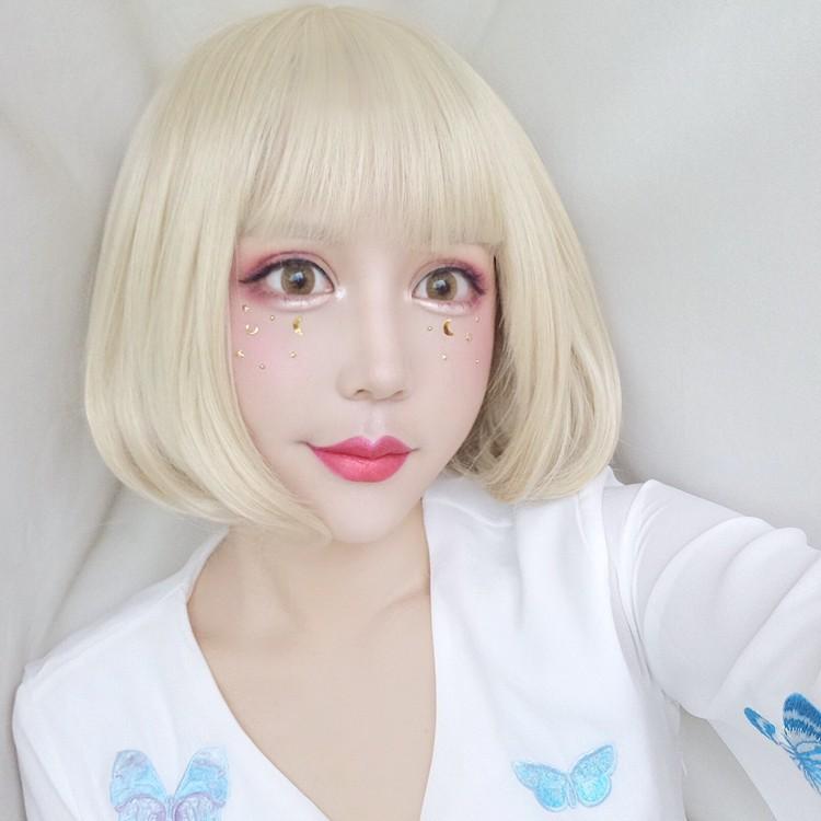 ウィッグ ショート フルウィッグ 大人可愛い人気ウイッグ 金髪 ショートウィッグ 小顔 キュート レディース かつら つけ毛 コスプレ 原宿 パーティー Jff92 Deris 通販 Yahoo ショッピング