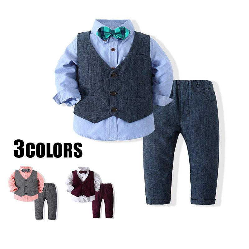 おしゃれ ベビー スーツ 子供服 3点セット ベスト ブラウス パンツ フォーマル 男の子 フォーマル ベビー Xxz55 Deris 通販 Yahoo ショッピング