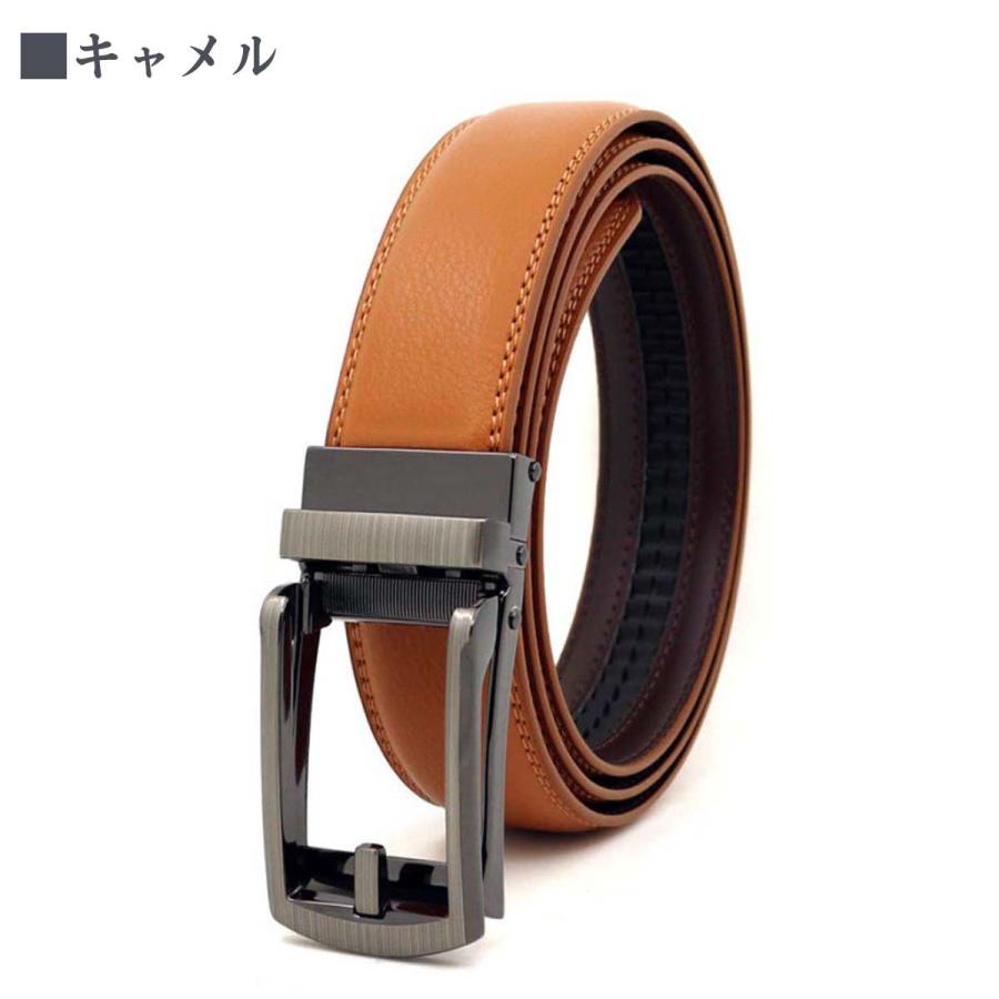 ベルト メンズ 本革 穴なし 無段階 オートロック レザー ビジネス